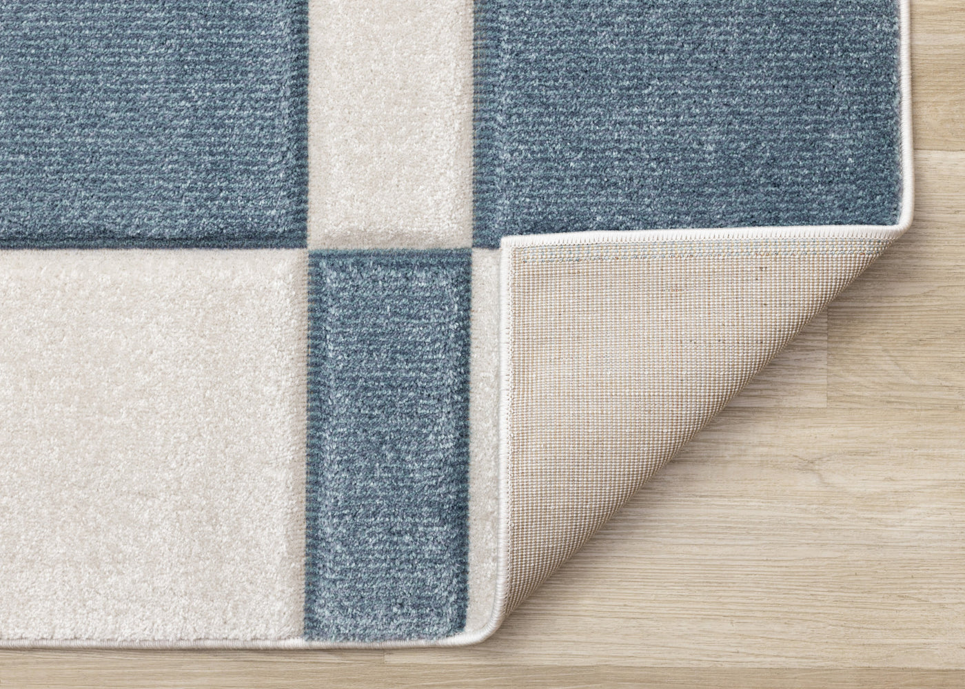 Finley Modern Geometric Area Rug - Blue White - 5' X 8'