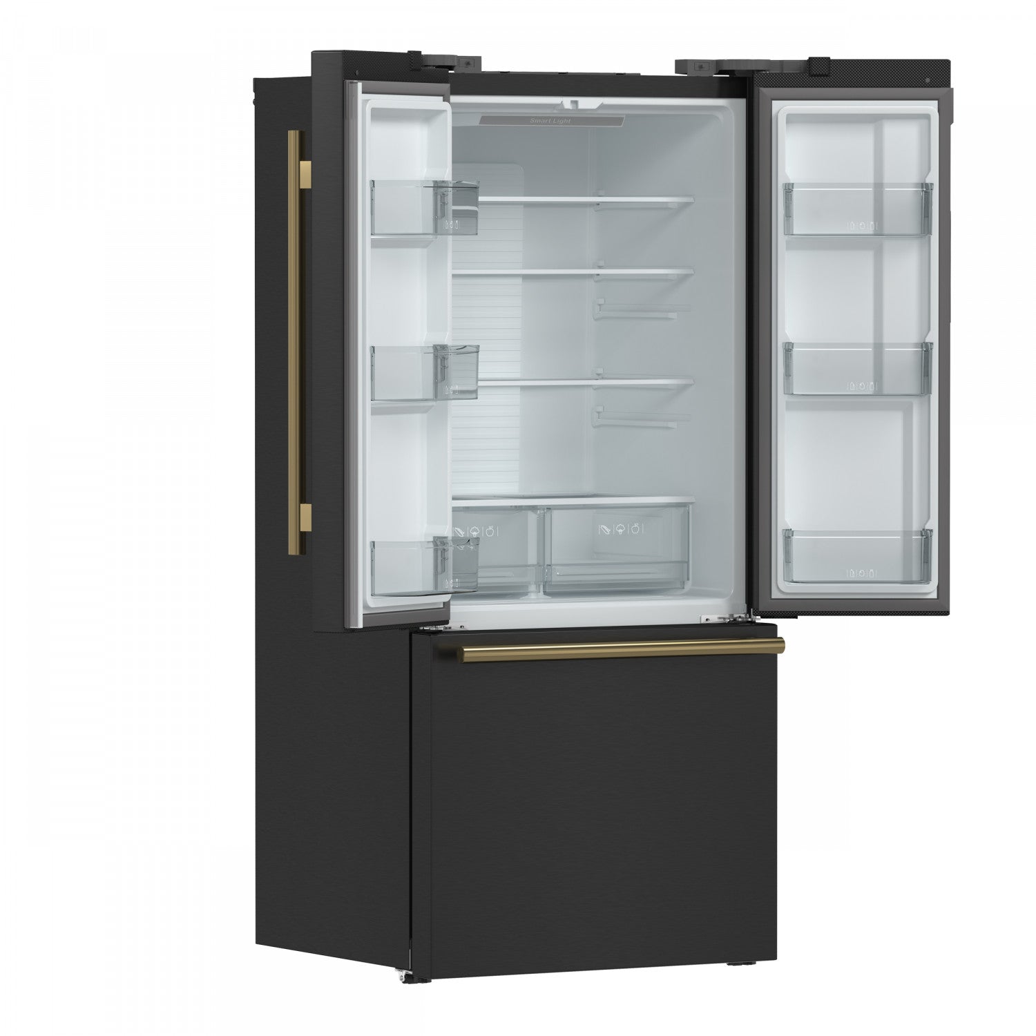 Forno Gallipoli 31" 17.5 Cu.Ft. Black French Door Refrigerator with Ice Maker - FFFFD1974-31BLK