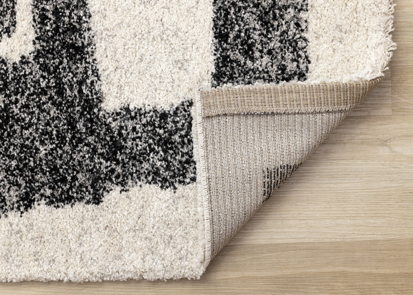 Marquee Modern Abstract Area Rug - Cream Black - 5' X 8'