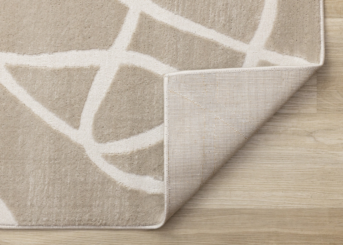 Logan Contemporary Swirls Area Rug - Beige Cream - 7' X 10'