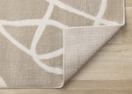 Logan Contemporary Swirls Area Rug - Beige Cream - 7' X 10'