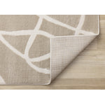 Logan Contemporary Swirls Area Rug - Beige Cream - 7' X 10'