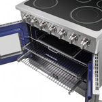 Forno Massimo 36" Stainless Steel French Door Electric Range with True Convection and Air Fry (5.36 Cu. Ft) - FFSEL6955-36