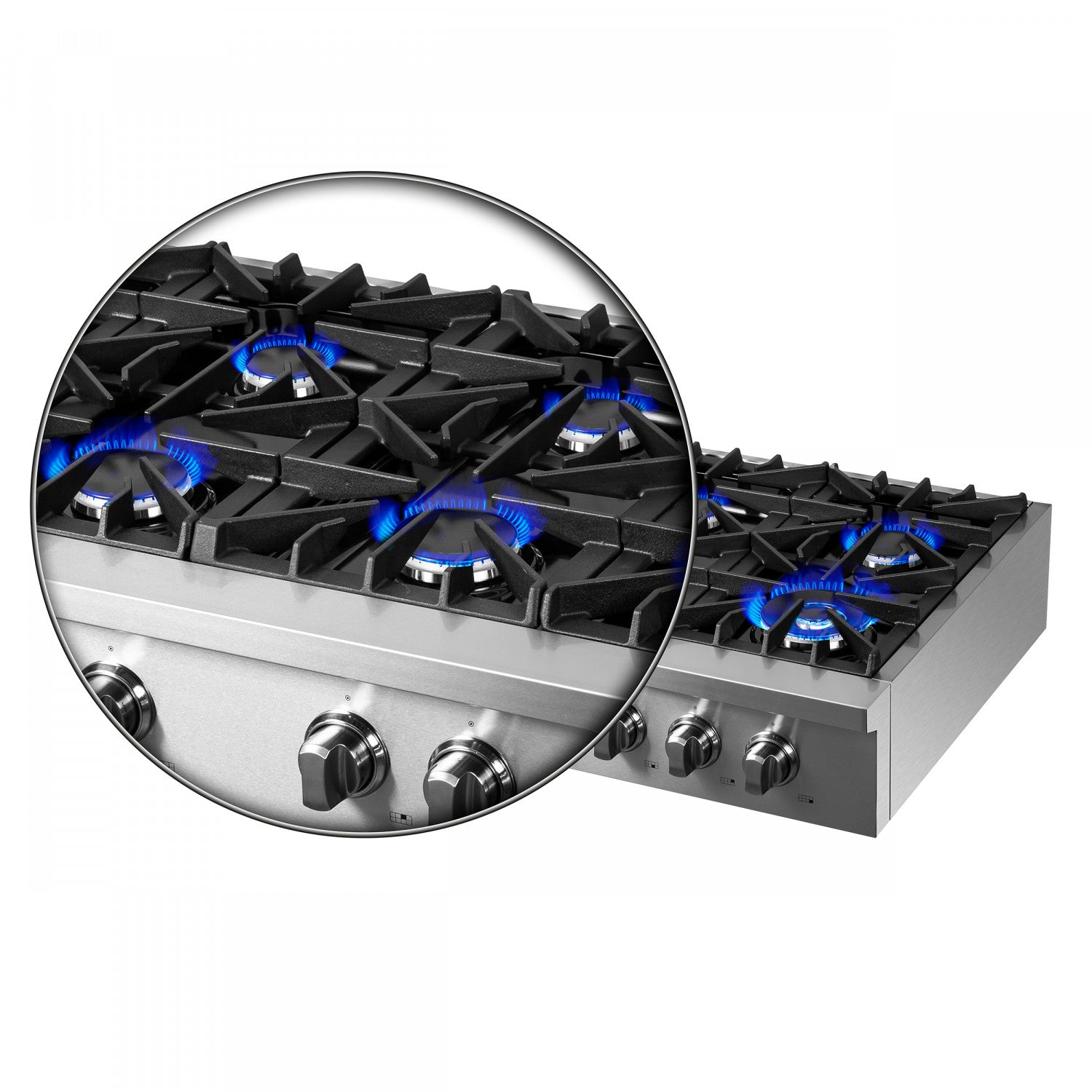 Forno Cossato Stainless Steel 48" Pro-style Gas Cooktop - FCTGS5737-48