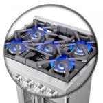 Forno Capriasca 30" Stainless Steel French Door Freestanding Gas Range with Air Fry (4.32 Cu. Ft.) - FFSGS6460-30