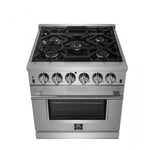 Forno Massimo 30" Stainless Steel Freestanding Gas Range With Air Fry (4.32 Cu. Ft.) - FFSGS6239-30