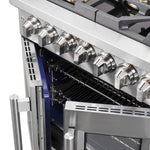 Forno Capriasca 30" Stainless Steel French Door Dual Fuel Range with True Convection (4.32 Cu. Ft.) - FFSGS6387-30