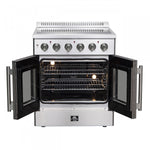 Forno Galiano 30" Stainless Steel French Door Electric Range With True Convection And Air Fry (4.32 Cu. Ft.) - FFSEL6917-30