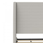 Tess Upholstered Wingback Queen Bed - Whiskey Gray Linen