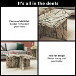 Brielle Two-Tiered Coffee Table - Faux Onyx Marble