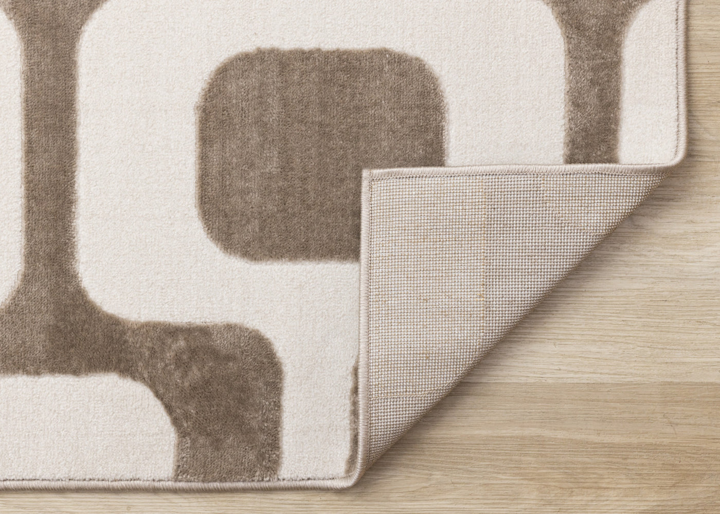 Logan Modern Vintage Area Rug - Brown Cream - 7' X 10'