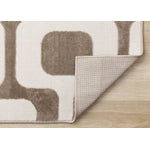 Logan Modern Vintage Area Rug - Brown Cream - 7' X 10'