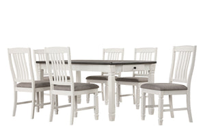 Vespera 7-Piece Dining Set - Brownish Grey, White