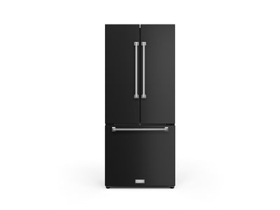 Thor Kitchen Matte Black French Door Counter Depth Refrigerator with Ice Maker|Gordon Ramsay Collection (17.5 cu.ft.) - RF3017FFD00-SS