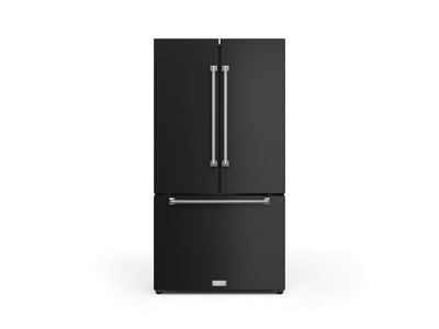 Thor Kitchen Matte Black French Door Counter-Depth Refrigerator with Ice Maker| Gordon Ramsay Collection (20.3 cu.ft.) - RF3621CTD00-SS