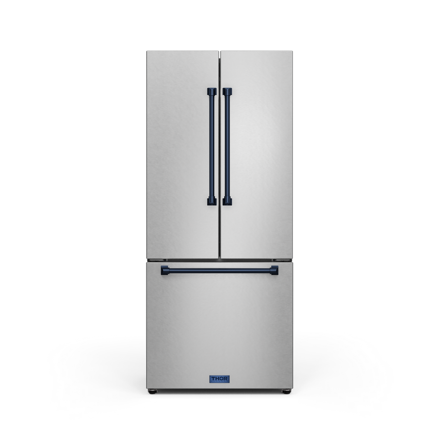 Thor Kitchen - Gordon Ramsay Collection 30" 17.5 Cu. Ft. Stainless Steel Counter-Depth French Door Refrigerator with Ice Maker - RF3017FFD99-BLU