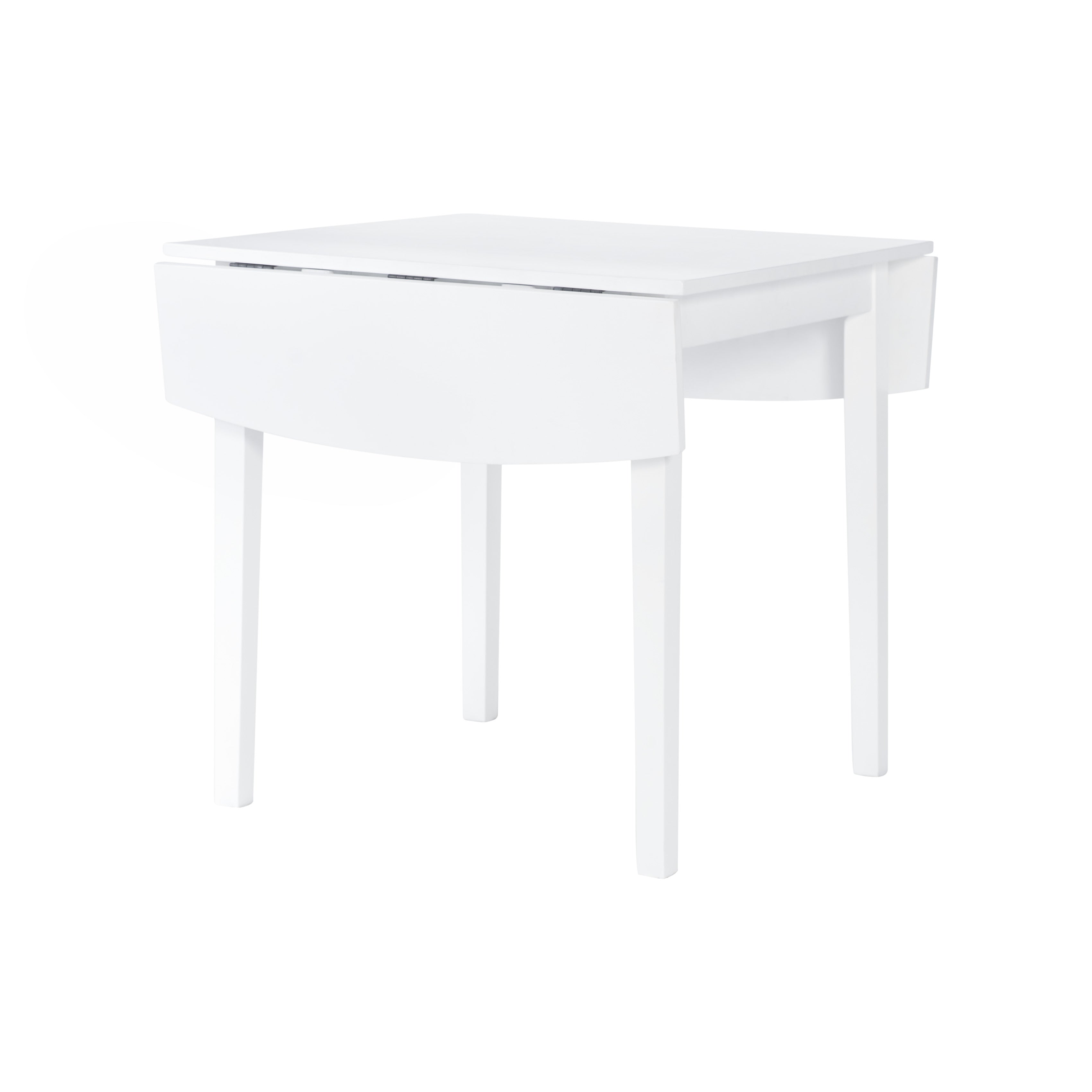 Florian 3-Piece Square Drop Leaf Dining Set - White, Light Grey