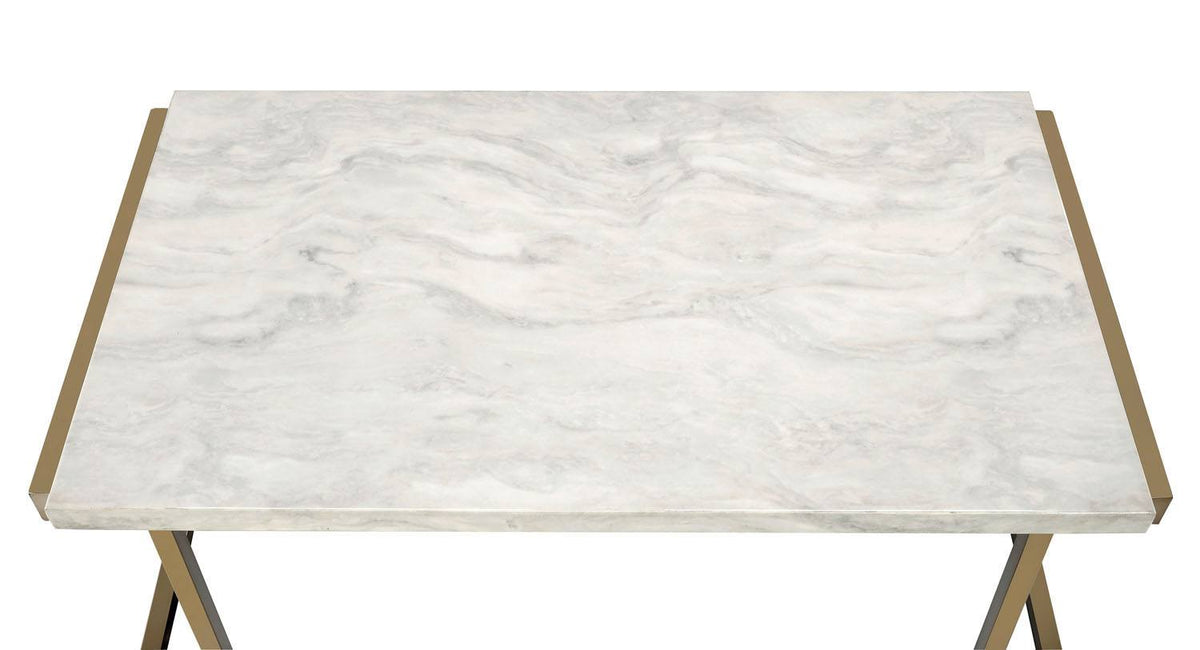 Allhallows Marble Look End Table