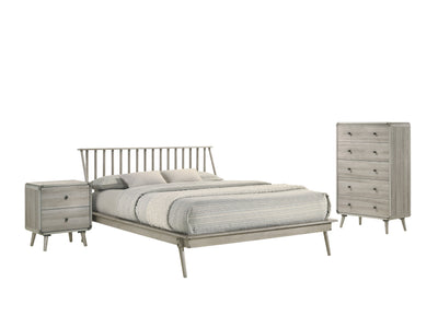 Kaiya 5-Piece Queen Spindle Bedroom Package - Antique Grey