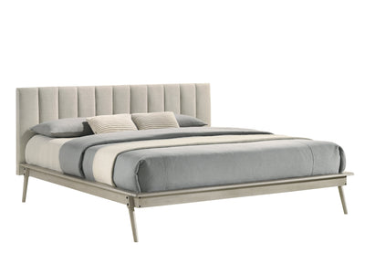 Kaiya 3-Piece King Upholstered Bed - Antique Grey
