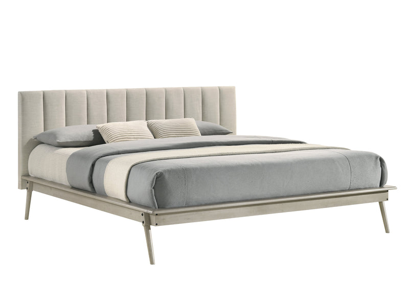 Kaiya 3Piece King Upholstered Bed Antique Grey Leon's