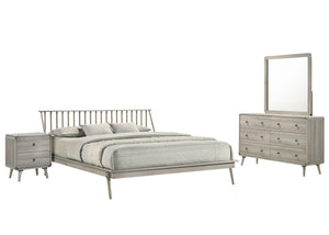 Kaiya 6-Piece King Spindle Bedroom Package - Antique Grey