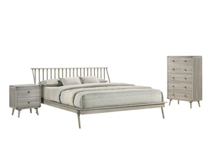 Kaiya 5-Piece King Spindle Bedroom Package - Antique Grey