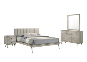 Kaiya 6-Piece Queen Upholstered Bedroom Package- Antique Grey