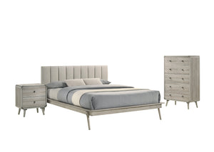 Kaiya 5-Piece Queen Upholstered Bedroom Package - Antique Grey