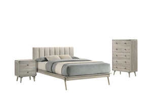 Kaiya 5-Piece Full Upholstered Bedroom Package - Antique Grey