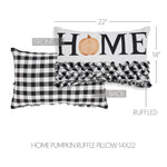 Selena I Home Pumpkin Ruffle Pillow - Black Check - 14x22