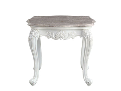 Uppsala Marble End Table - White