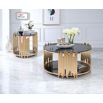 Dais Tempered Glass Coffee Table - Gold