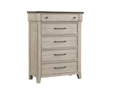 Bungalow 5 Drawer Chest - Brown, Light Grey