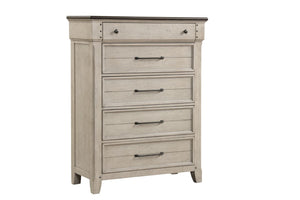 Bungalow 5 Drawer Chest - Brown, Light Grey