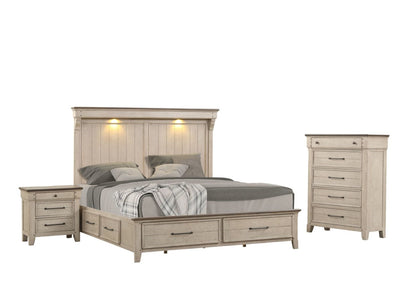 Bungalow 5-Piece King Storage Bedroom Package - Brown, Light Grey