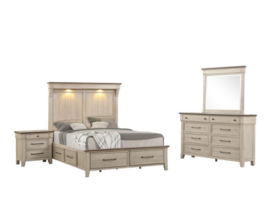 Bungalow 6-Piece Queen Storage Bedroom Package - Brown, Light Grey