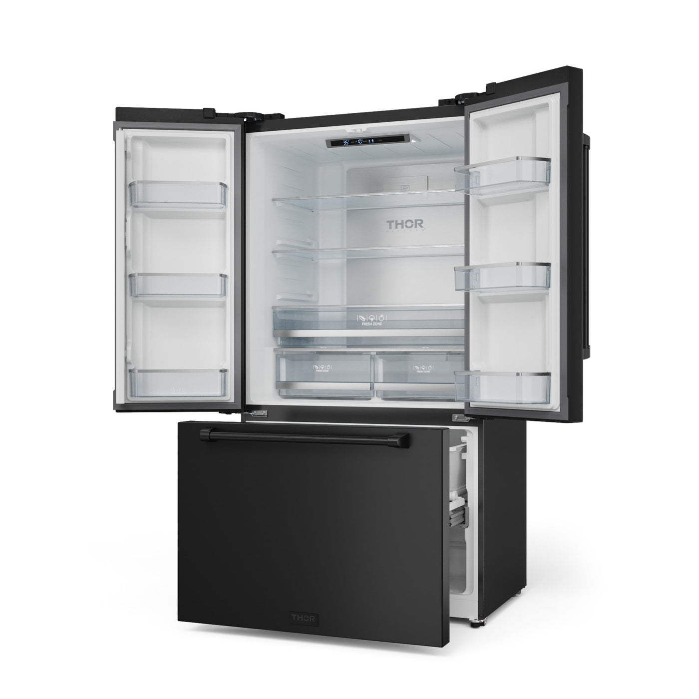 Thor Kitchen Matte Black French Door Counter-Depth Refrigerator with Ice Maker| Gordon Ramsay Collection (20.3 cu.ft.) - RF3621CTD00