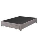 Brent Full Platform Bed Base With Drawers- Grey