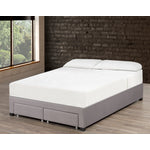 Brent Full Platform Bed Base With Drawers- Grey