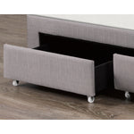 Brent Full Platform Bed Base With Drawers- Grey