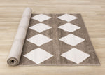 Logan Modern Diamonds Area Rug - 7' X 10' - Brown/Cream