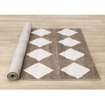 Logan Modern Diamonds Area Rug - Brown Cream - 7' X 10'