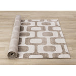 Logan Modern Vintage Area Rug - Brown Cream - 7' X 10'