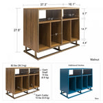 Regal Double Wide Record Station/Accent Cabinet - Black Oak