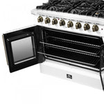 Forno Galiano 36" White French Door Dual Fuel Range with True Convection (5.36 Cu. Ft.) - FFSGS6356-36WHT