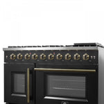 Forno Galiano 48" Black Freestanding French Door Double Oven Gas Range (6.58 Cu. Ft.) - FFSGS6444-48BLK