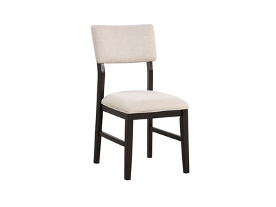 Arabella Side Chair With Upholstered Back - Black, Brown