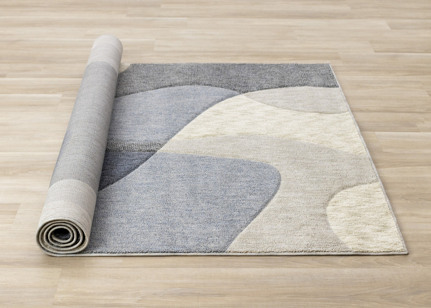 Recycled Polyester Modern Teardrop Area Rug - Blue Grey - 5' X 8'