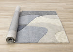 Recycled Polyester Modern Teardrop Area Rug - 5' X 8' - Blue/Grey